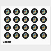 Sticker Rond Singe de surf Cool Vibes (Feuille)
