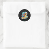 Sticker Rond Singe de surf Cool Vibes (Sac)
