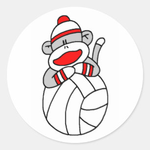 Sticker Rond Singe de volley-ball