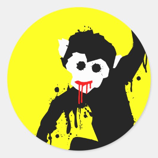 Sticker Rond singe dripz (Devant)