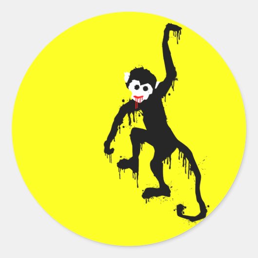 Sticker Rond singe dripz (Devant)