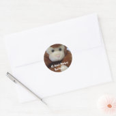 Sticker Rond Singe drôle d'affaires (Enveloppe)