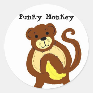 Sticker Rond Singe funky