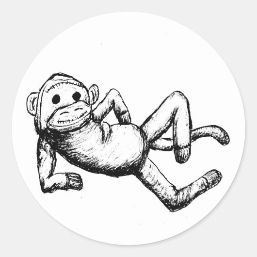 Sticker Rond singe-fusée1 005 (Devant)