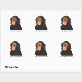 Sticker Rond singe geek (Feuille)