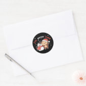 Sticker Rond Singe Je T'Aime Neige Beaucoup Snowman Pun Classic (Enveloppe)