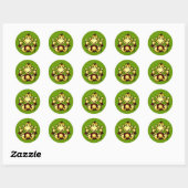Sticker Rond Singe maniaque (Feuille)