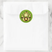 Sticker Rond Singe maniaque (Sac)