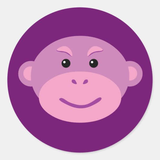 Sticker Rond Singe pourpre (Devant)