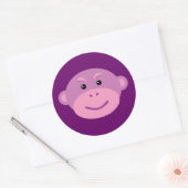 Sticker Rond Singe pourpre (Enveloppe)