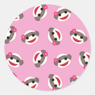 Sticker Rond Singe rose