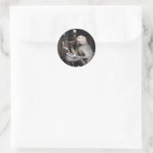 Sticker Rond Singe souriant (Sac)