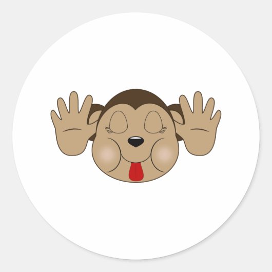 Sticker Rond Singe tirant la langue (Devant)