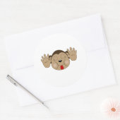 Sticker Rond Singe tirant la langue (Enveloppe)