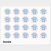 Sticker Rond singe violet mignon (Feuille)