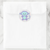 Sticker Rond singe violet mignon (Sac)