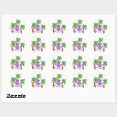 Sticker Rond Singe Violet Ridicule (Feuille)