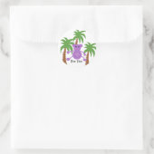 Sticker Rond Singe Violet Ridicule (Sac)