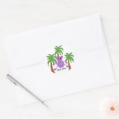 Sticker Rond Singe Violet Ridicule (Enveloppe)