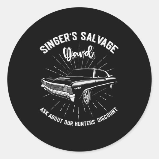 Sticker Rond Singers Salvage Yard Hunters Funny Spn (Devant)