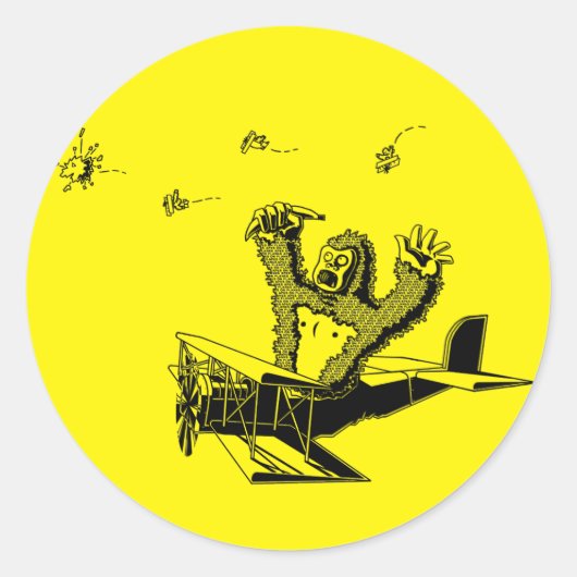 Sticker Rond Singes Sur Les Avions (Devant)