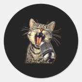 Sticker Rond Singing Cat With Karaoke Mic Costume (Devant)