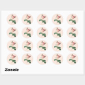 Sticker Rond Single Stem Anglais Rose Botanique (Feuille)