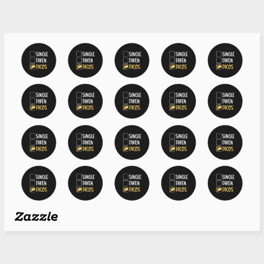 Sticker Rond Single Taken Tacos Tacos For Two Valentines Day T  (Feuille)