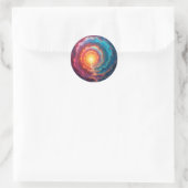 Sticker Rond Singularité chromatique – Abstrait (Sac)