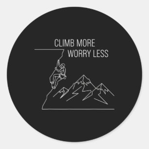 Sticker Rond S'inquiéter moins grimper plus Escalade Bouldering