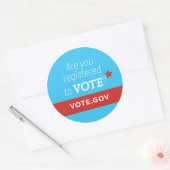 Sticker Rond S'inscrire pour voter (Enveloppe)