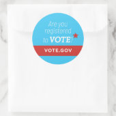 Sticker Rond S'inscrire pour voter (Sac)