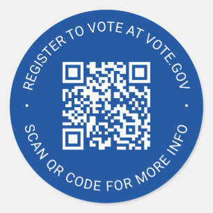 Sticker Rond S'inscrire pour voter scannable QR Code personnali