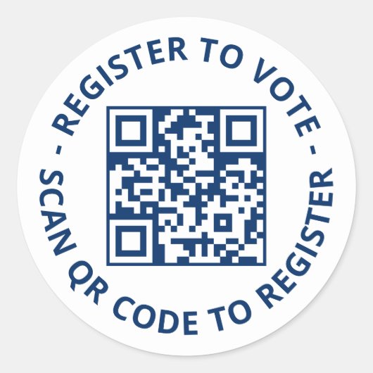 Sticker Rond S'inscrire pour voter scanner QR Code marine blanc (Devant)
