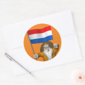 Sticker Rond Sinterklaas Avec Ensigne De Pays-Bas (Enveloppe)