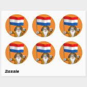 Sticker Rond Sinterklaas Avec Ensigne De Pays-Bas (Feuille)