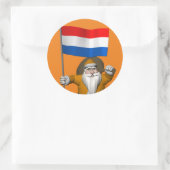 Sticker Rond Sinterklaas Avec Ensigne De Pays-Bas (Sac)