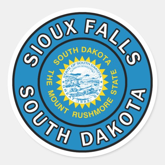 Sticker Rond Sioux Falls Dakota du Sud (Devant)