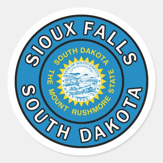 Sticker Rond Sioux Falls Dakota du Sud (Devant)