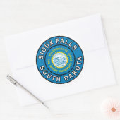 Sticker Rond Sioux Falls Dakota du Sud (Enveloppe)