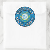 Sticker Rond Sioux Falls Dakota du Sud (Sac)