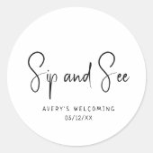 Sticker Rond Sip Neutre Moderne Simple Et Voir Favoriser (Devant)