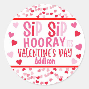 Sticker Rond Sip SIp Houray paille valentine faveur