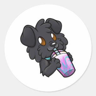 Sticker Rond Sips de Frappuccino de Maggie Unicorn