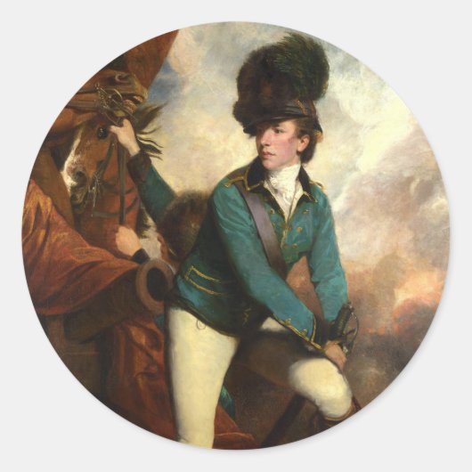 Sticker Rond Sir Banastre Tarleton par Joshua Reynolds (Devant)