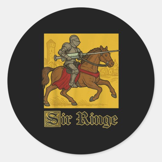 Sticker Rond Sir Ringe Knight Vintage Pun (Devant)