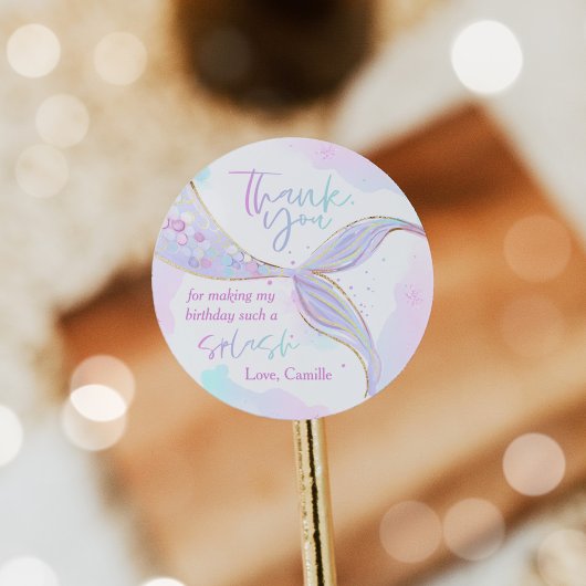 Sticker Rond Sirène 1er Anniversaire Fête ONE der La Sirène de