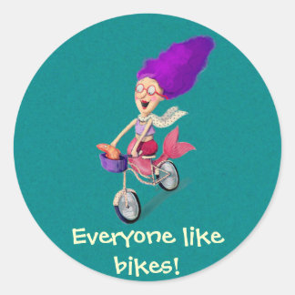 Sticker Rond Sirène à vélo