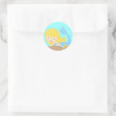Sticker Rond Sirène bleue Cute KRW (Sac)