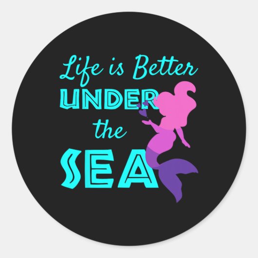 Sticker Rond Sirène de natation plongée (Devant)